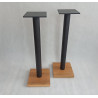 Solidne Standy Pod Kolumny Czarne Drewno + Metal