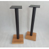 Solidne Standy Pod Kolumny Czarne Drewno + Metal