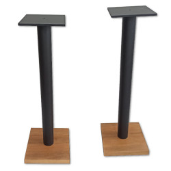 Solidne Standy Pod Kolumny Czarne Drewno + Metal