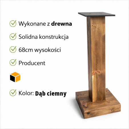 Podstawki pod kolumny Drewniane Kolor: Dąb Ciemny