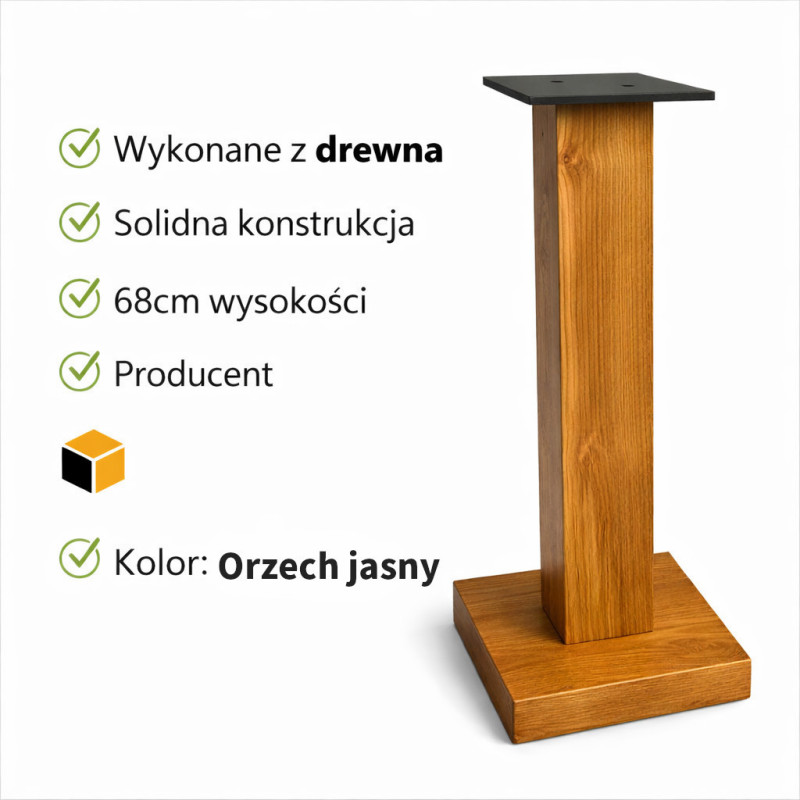 Podstawki pod kolumny Drewniane Orzech Jasny